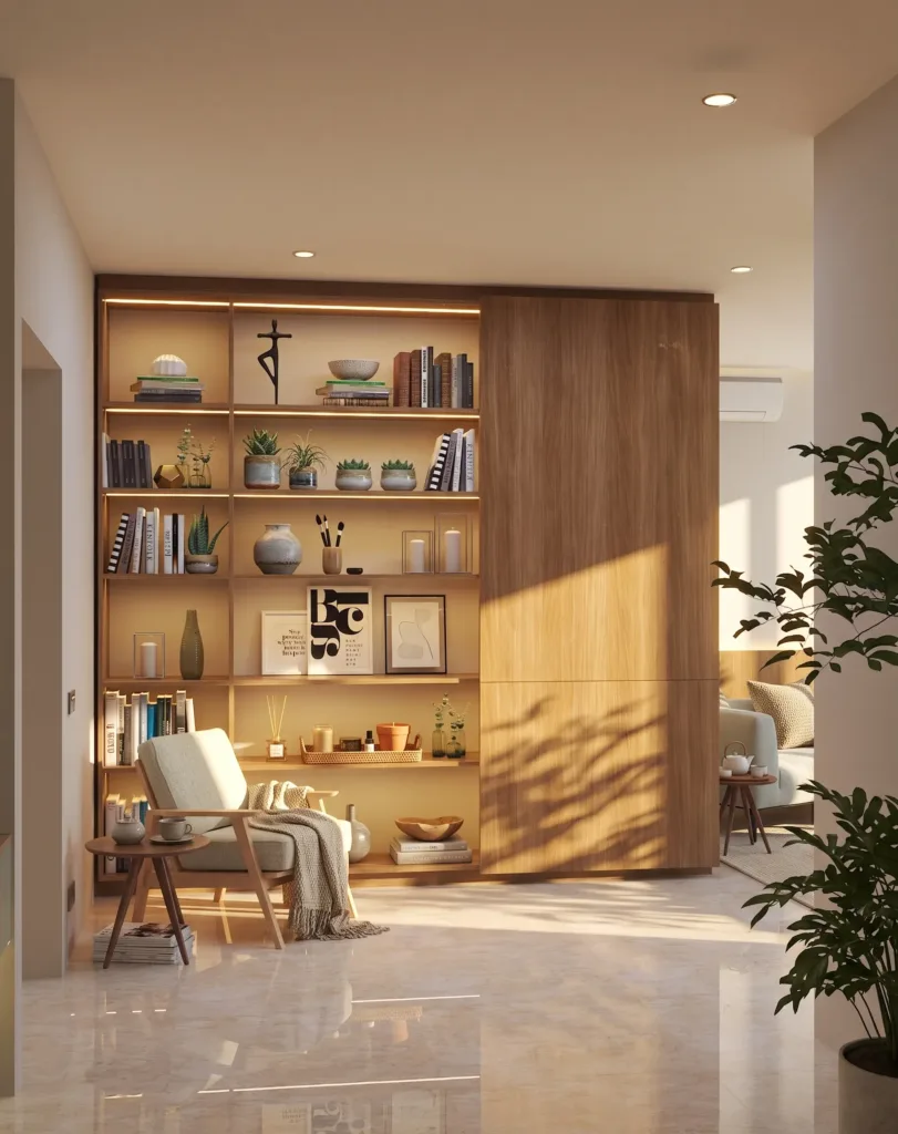 F Apartment — Shelving wall for the collection