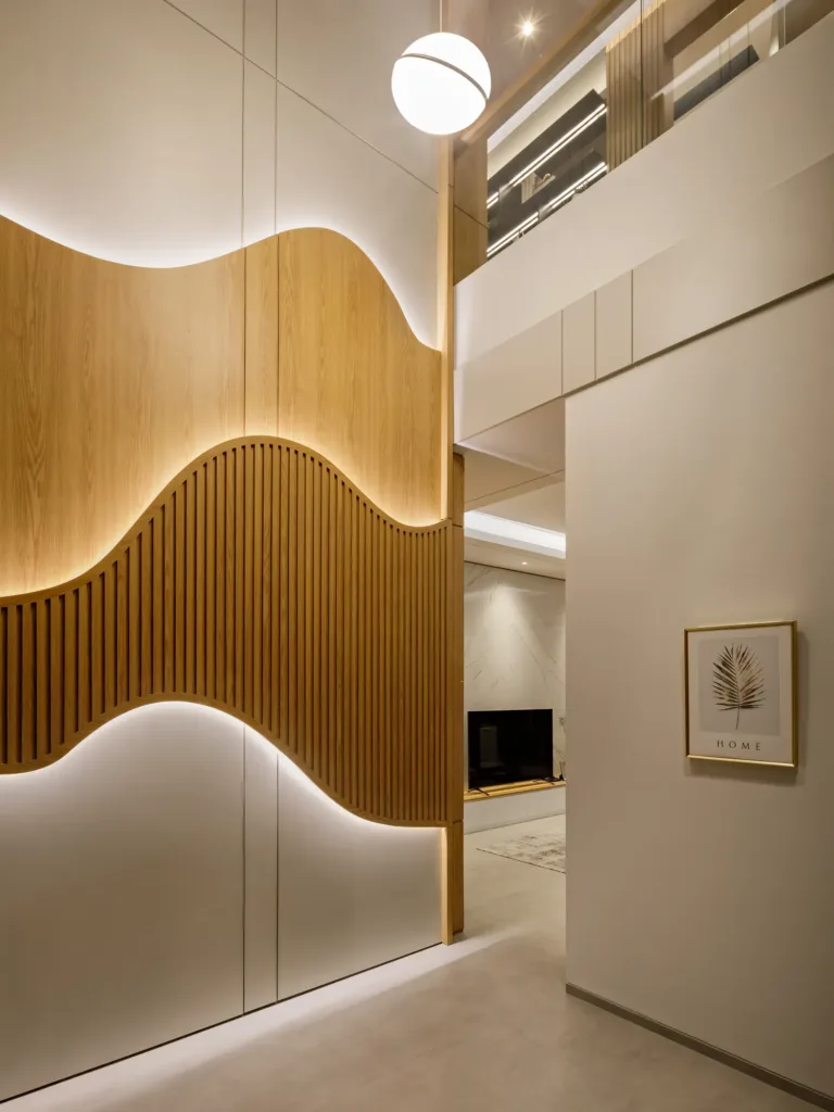 I Residence — CNC-cut wave wall