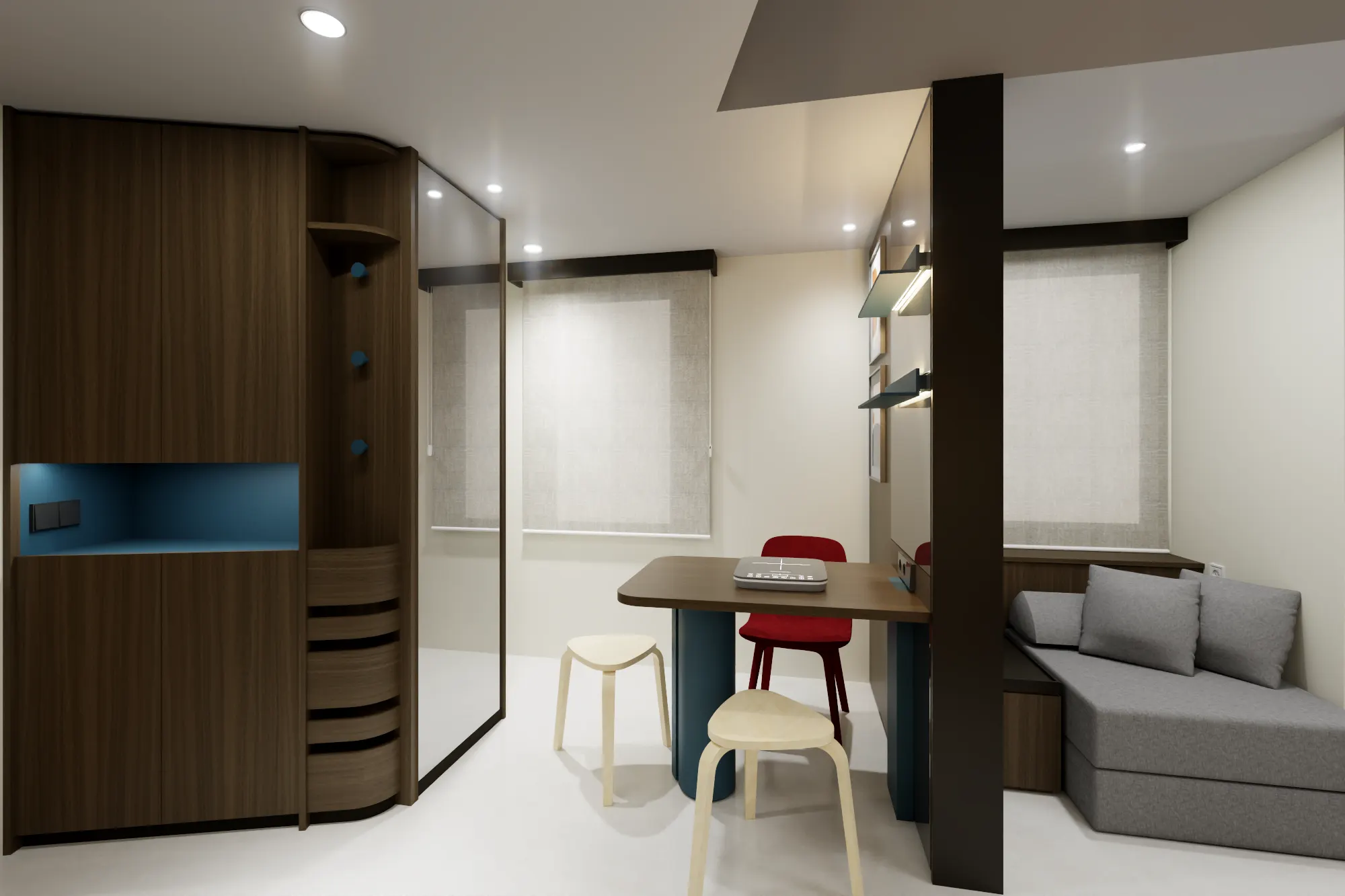 M Apartment — Foyer and dining